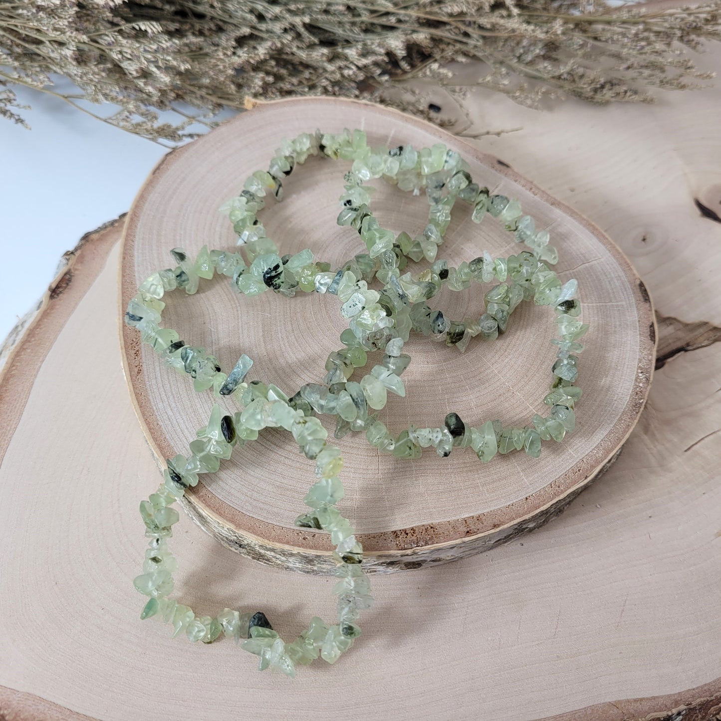 Splitterarmband Prehnit mit Epidot