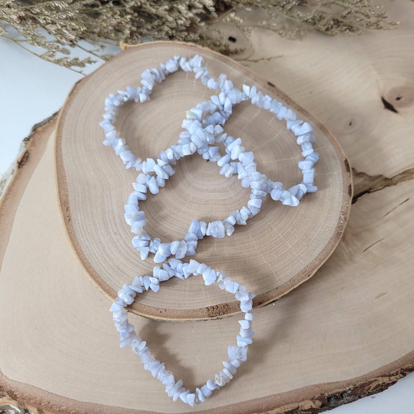 Splitterarmband Blauer Chalcedon