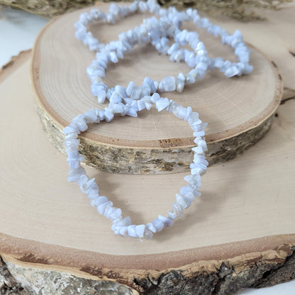 Splitterarmband Blauer Chalcedon