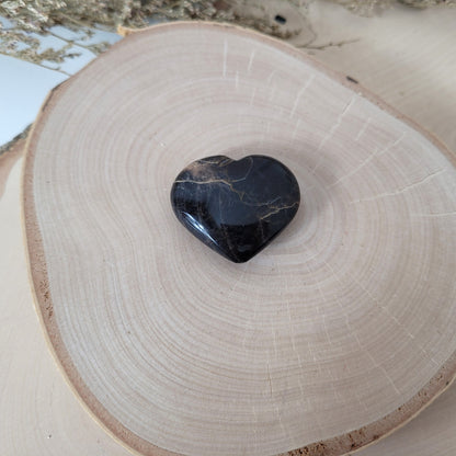 Schwarzer Mondstein Herz 3,4 cm