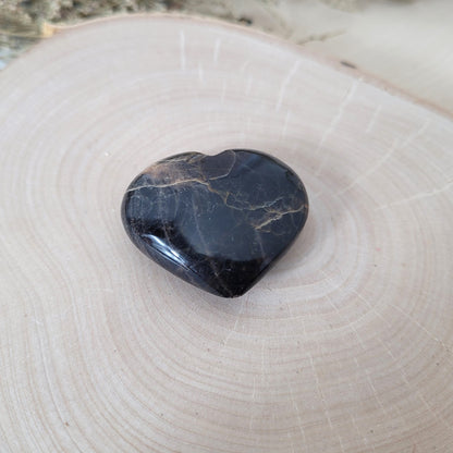 Schwarzer Mondstein Herz 3,4 cm
