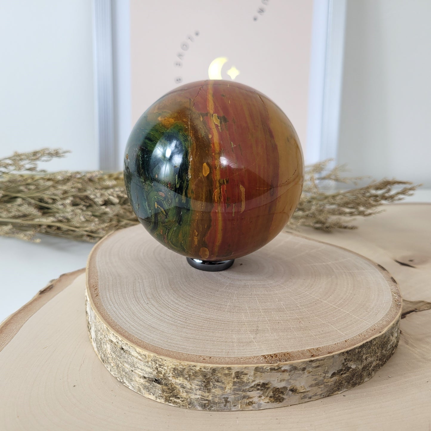 Ozean Jaspis Kugel 8,3cm Durchmesser, 802g