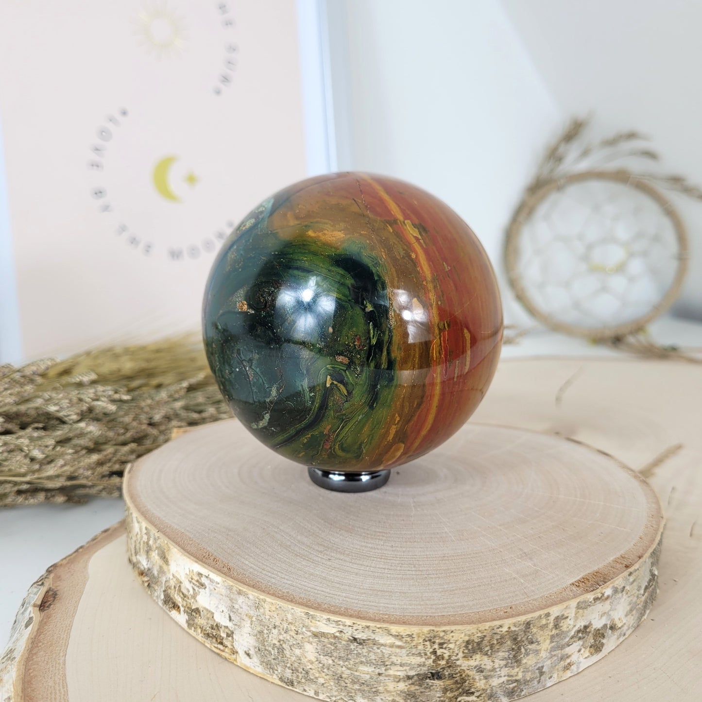 Ozean Jaspis Kugel 8,3cm Durchmesser, 802g