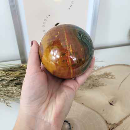 Ozean Jaspis Kugel 8,3cm Durchmesser, 802g