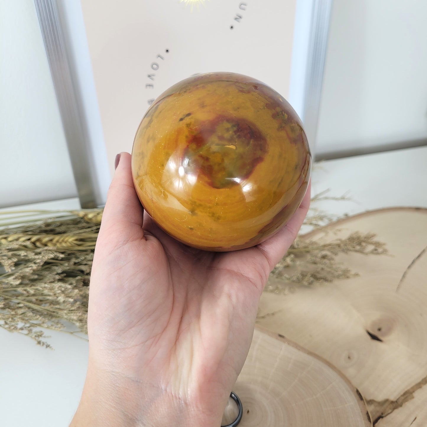 Ozean Jaspis Kugel 8,3cm Durchmesser, 802g