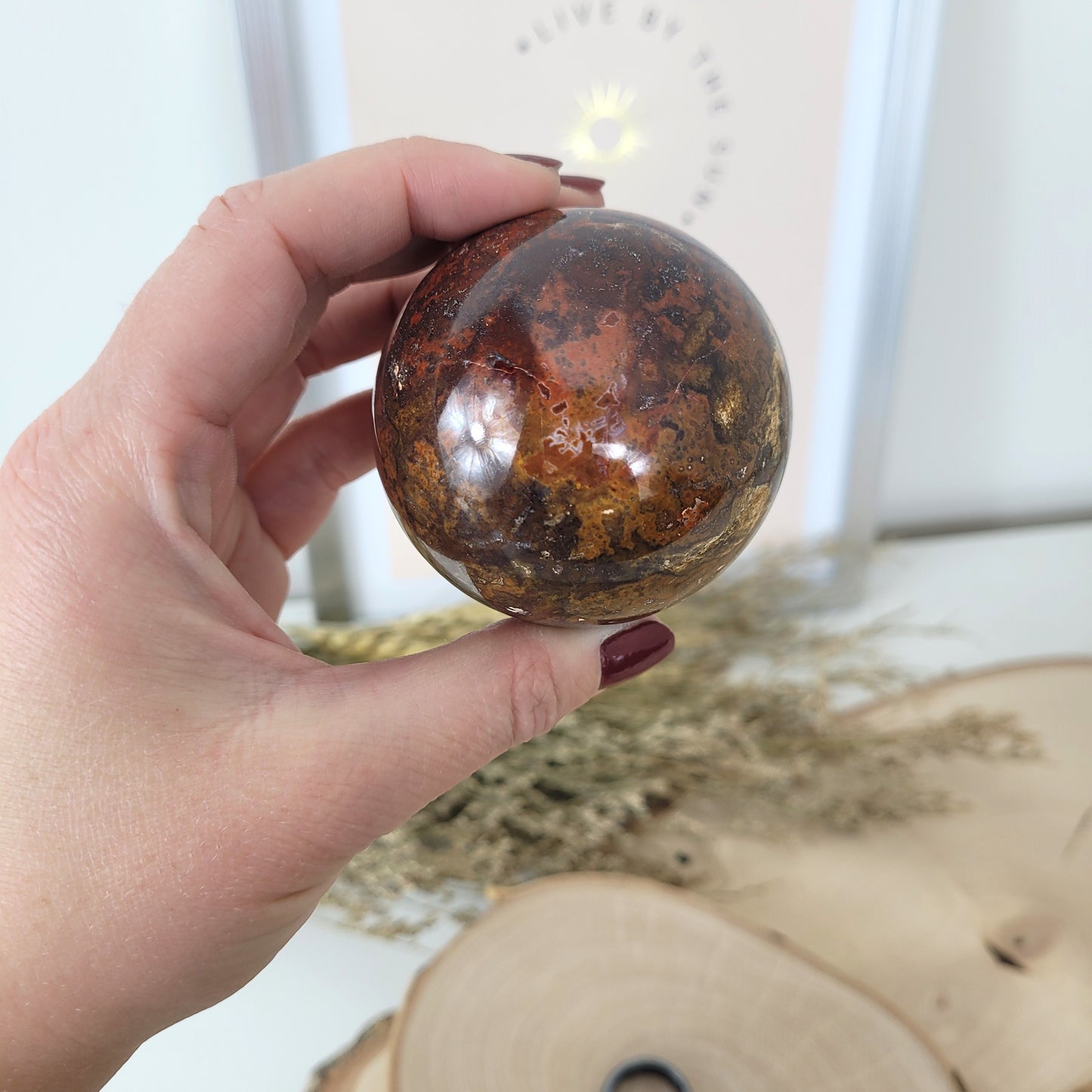 Ozean Jaspis Kugel 5,9cm Durchmesser, 301g