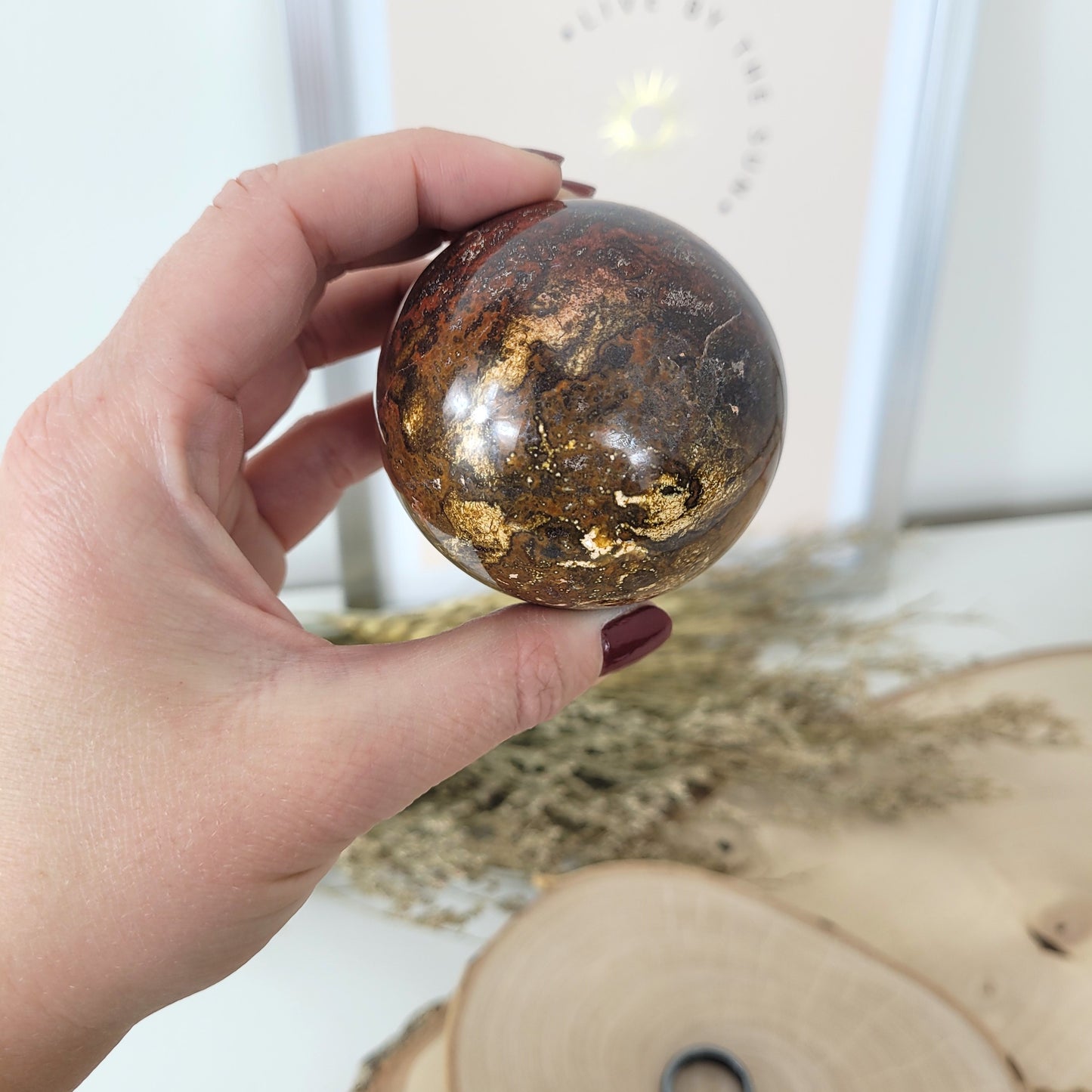 Ozean Jaspis Kugel 5,9cm Durchmesser, 301g