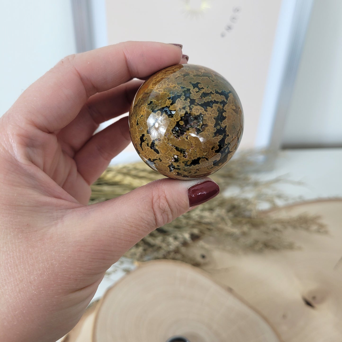 Ozean Jaspis Kugel 4,4cm Durchmesser, 128g