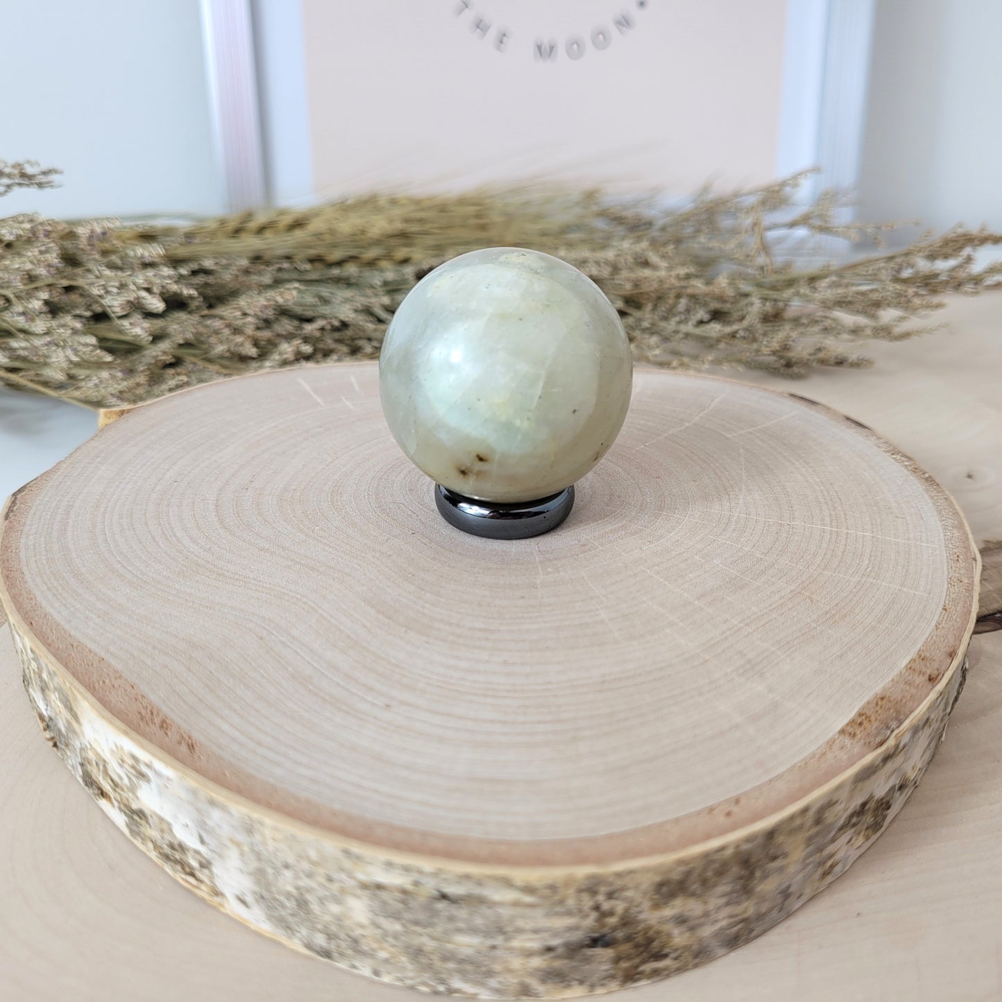 Grüner Mondstein Kugel 3,8cm Durchmesser