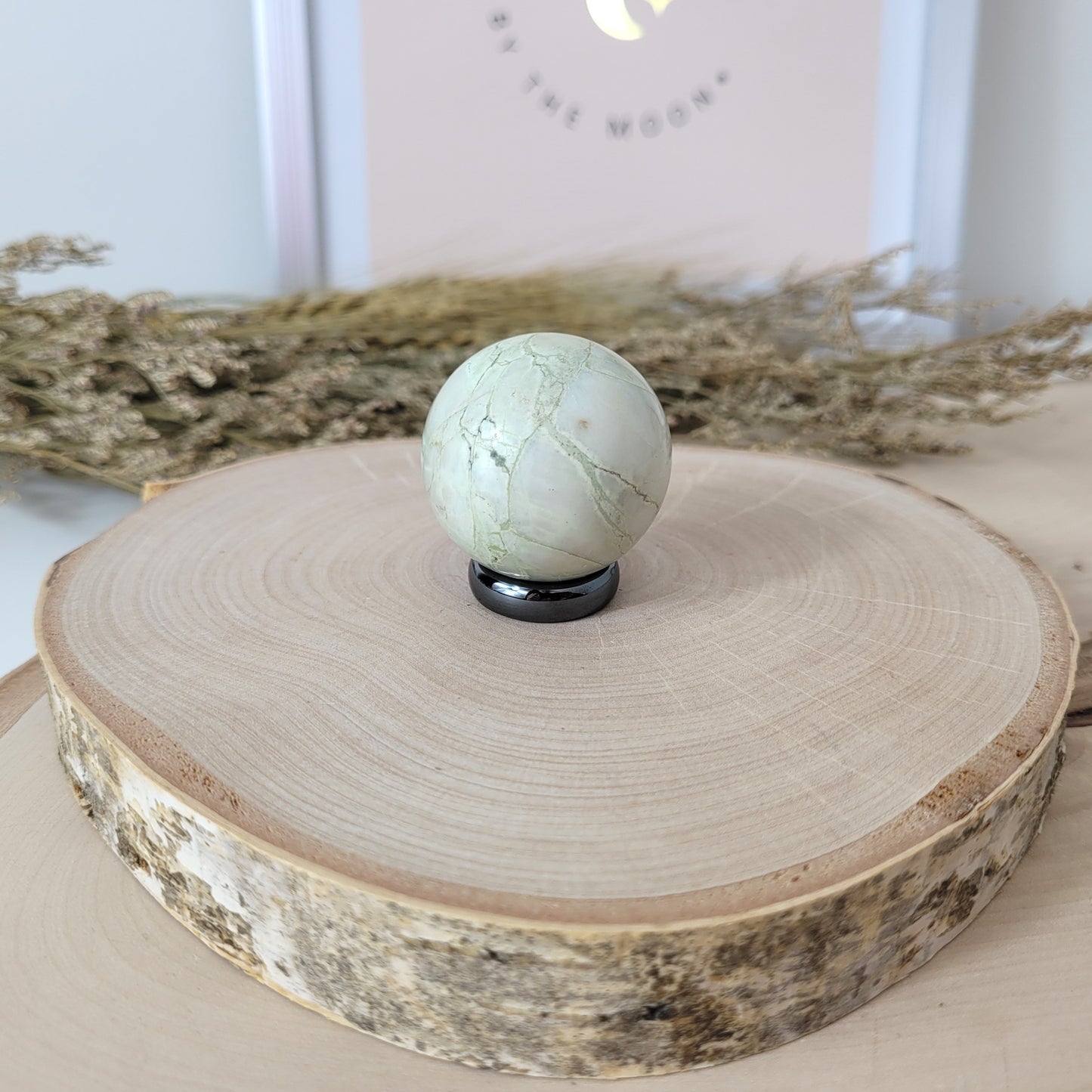 Grüner Mondstein Kugel 3,5cm Durchmesser