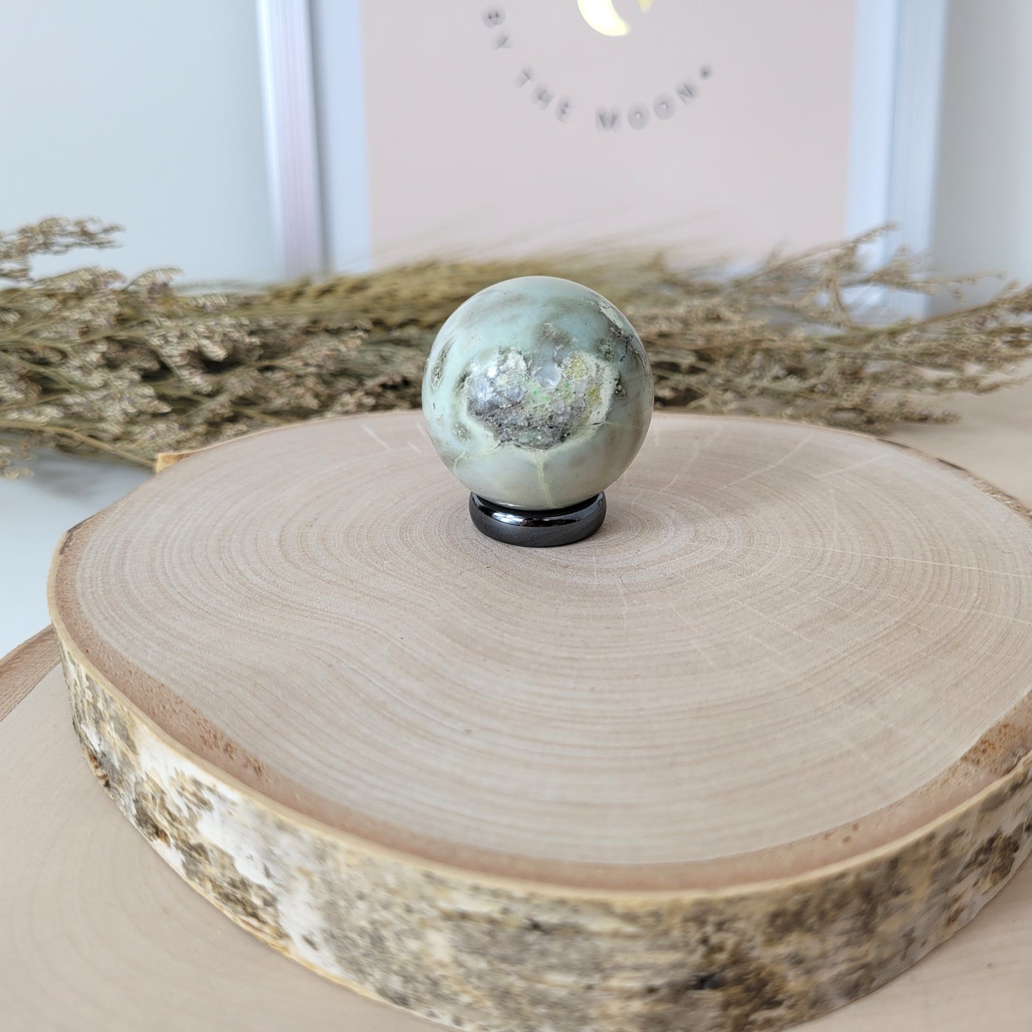 Grüner Mondstein Kugel 3,5cm Durchmesser