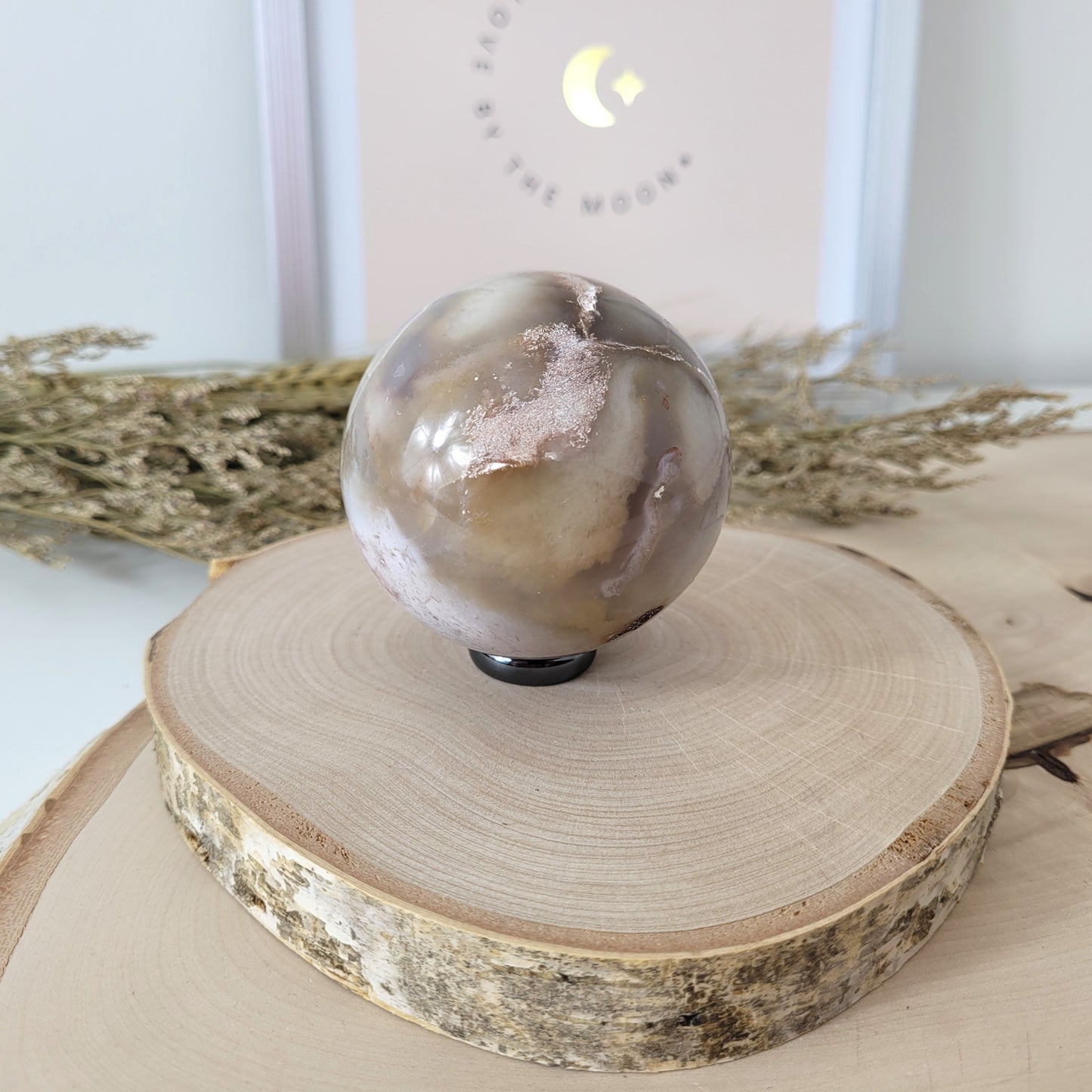 Blumenachat Kugel 6,3cm Durchmesser