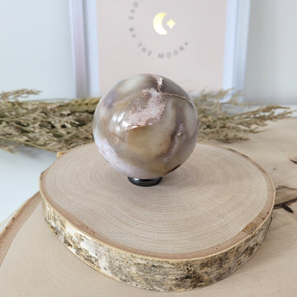 Blumenachat Kugel 6,3cm Durchmesser