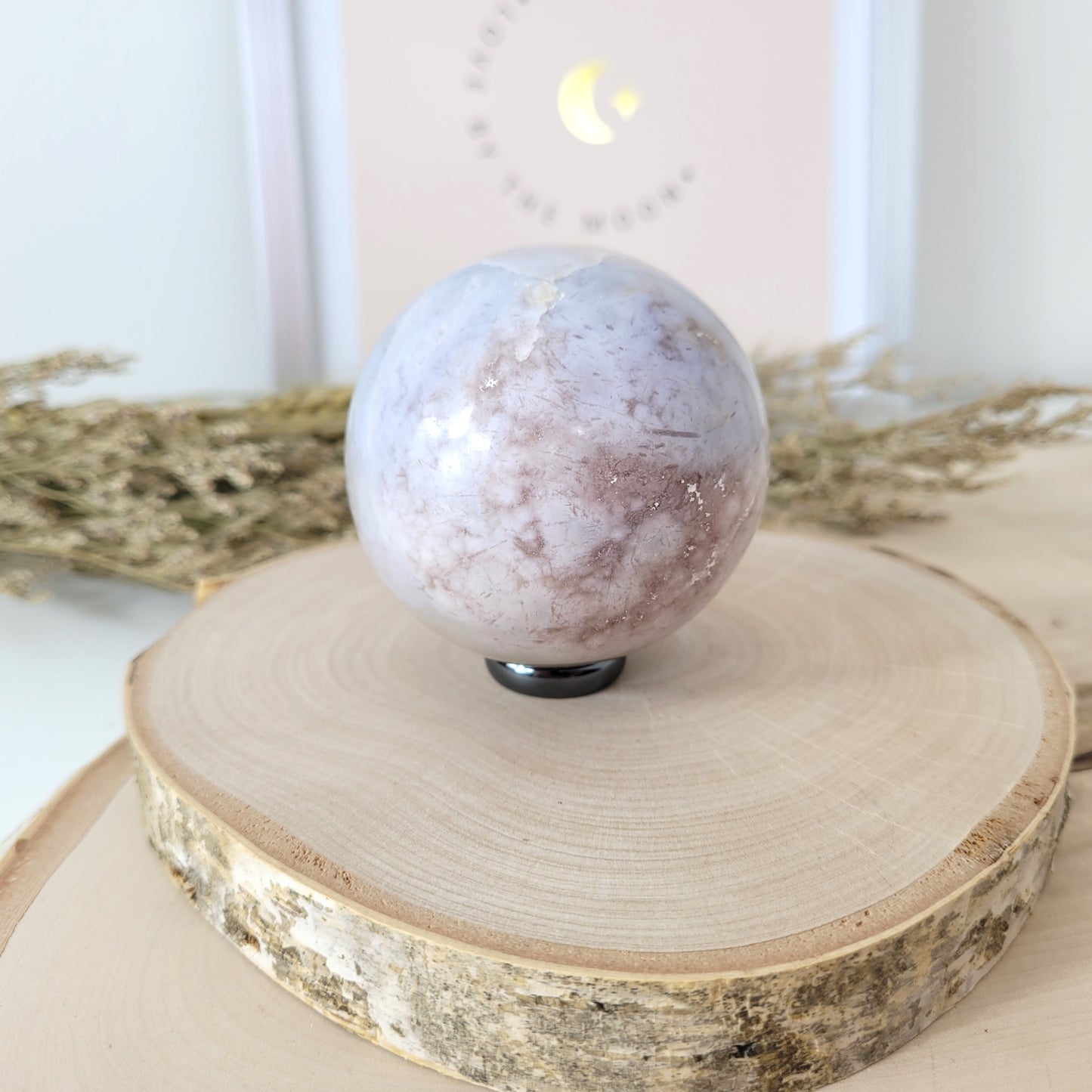 Blumenachat Kugel 6,3cm Durchmesser