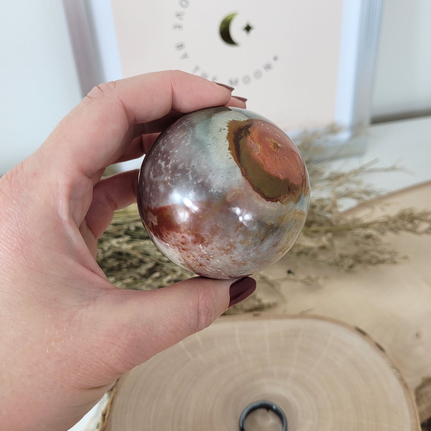 Polychrom Jaspis Kugel 6,1cm Durchmesser