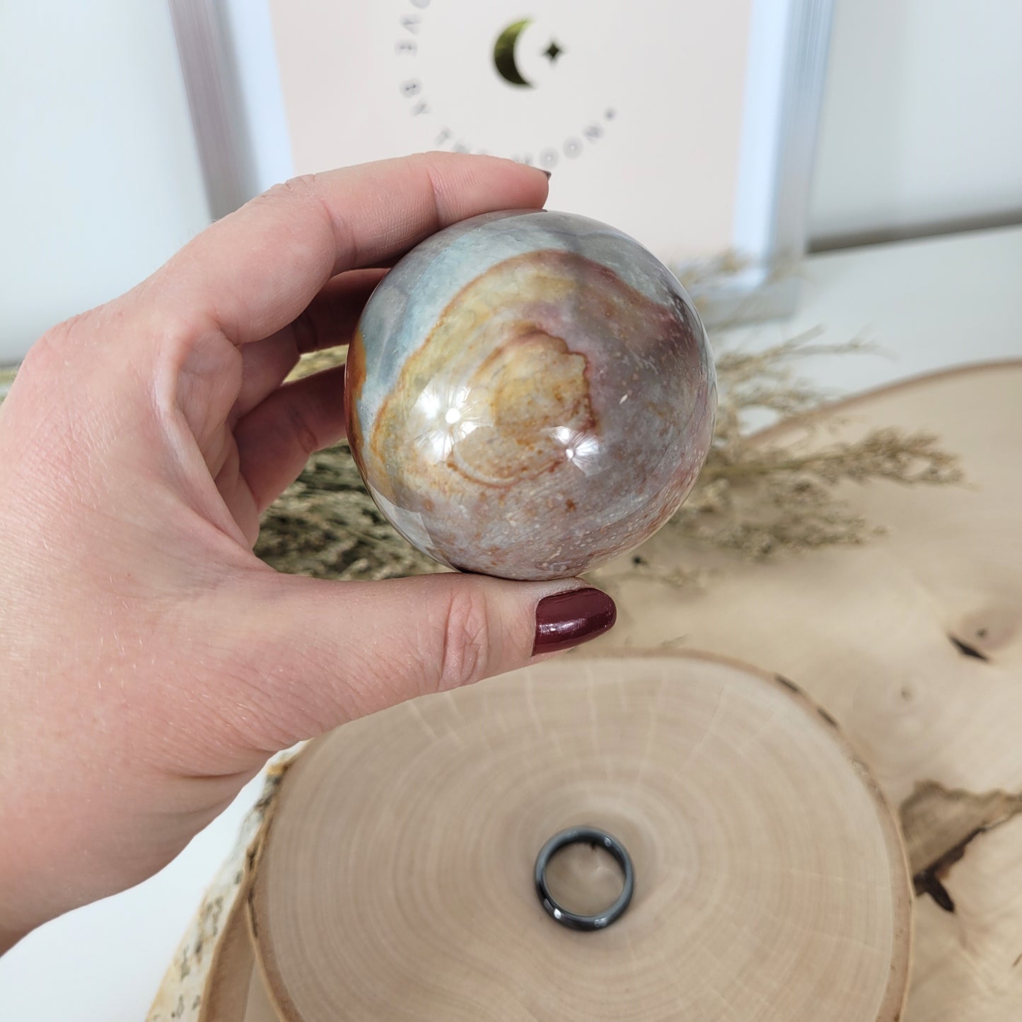 Polychrom Jaspis Kugel 6,1cm Durchmesser