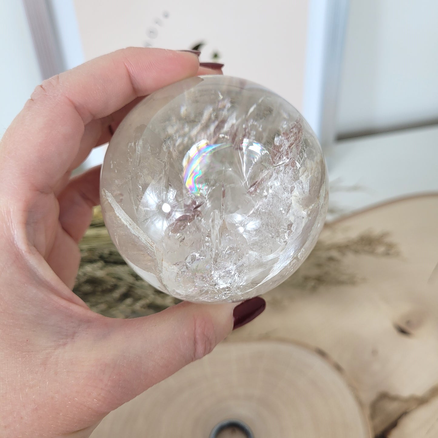 Bergkristall Kugel A-Qualität mit Phantom 7cm Durchmesser