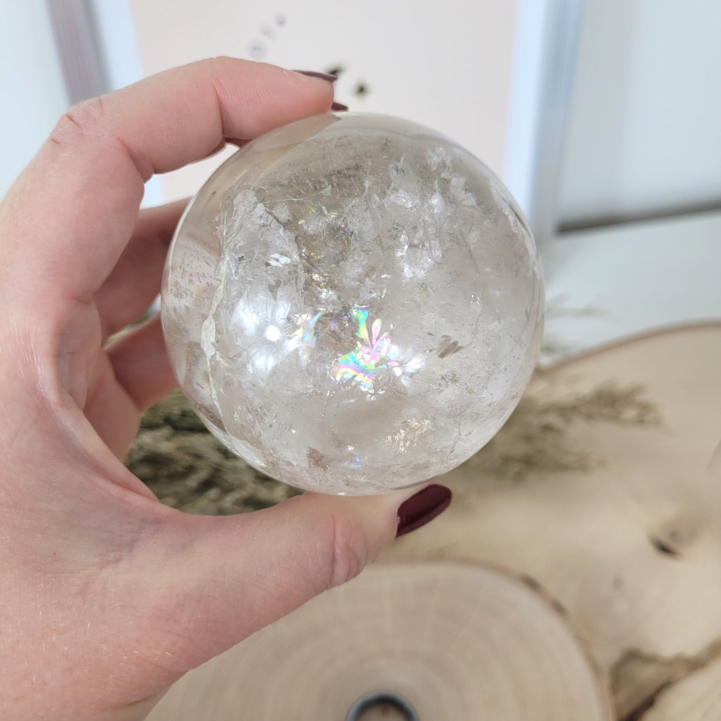 Bergkristall Kugel A-Qualität mit Phantom 7cm Durchmesser