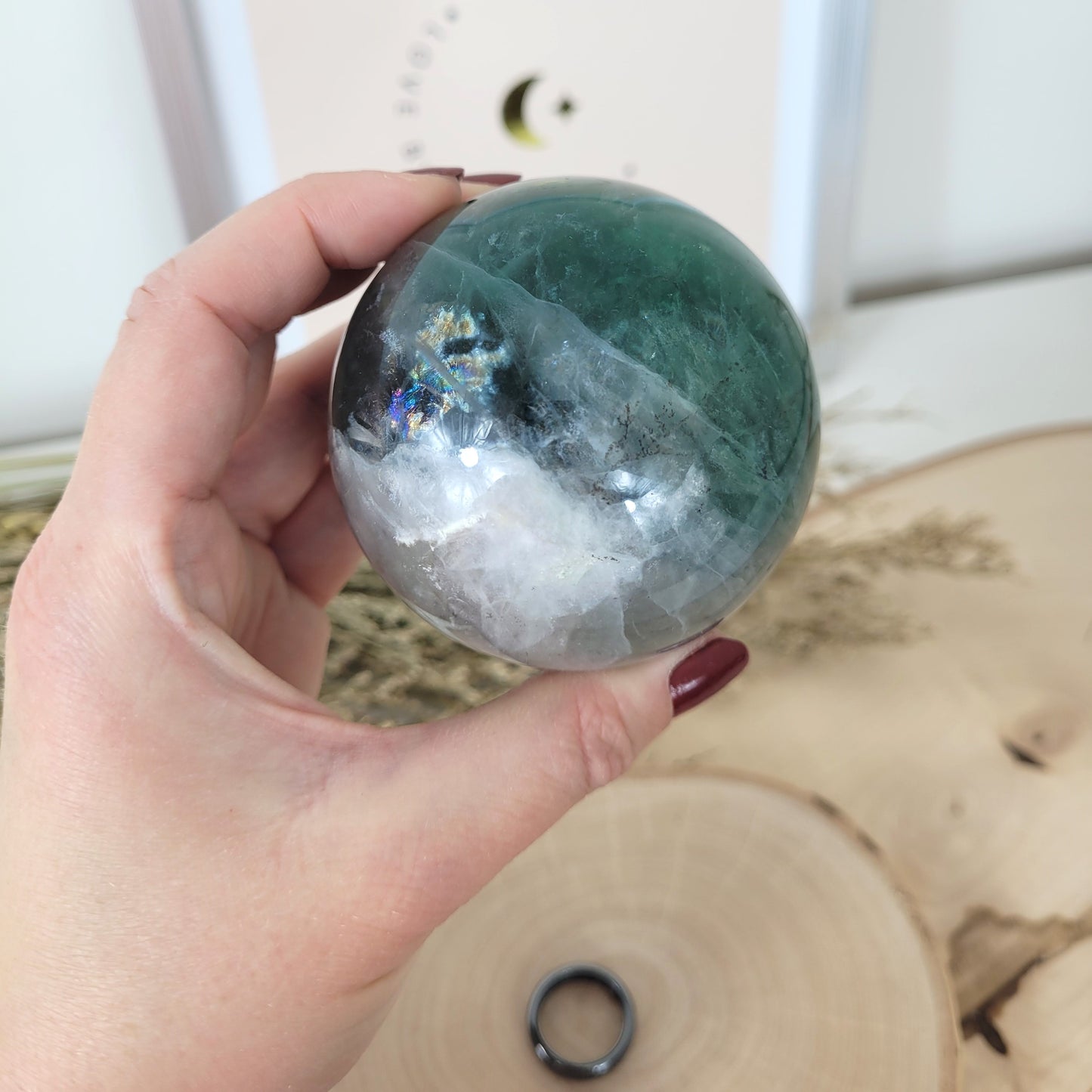 Fluorit Kugel 6,8cm Durchmesser, 536g