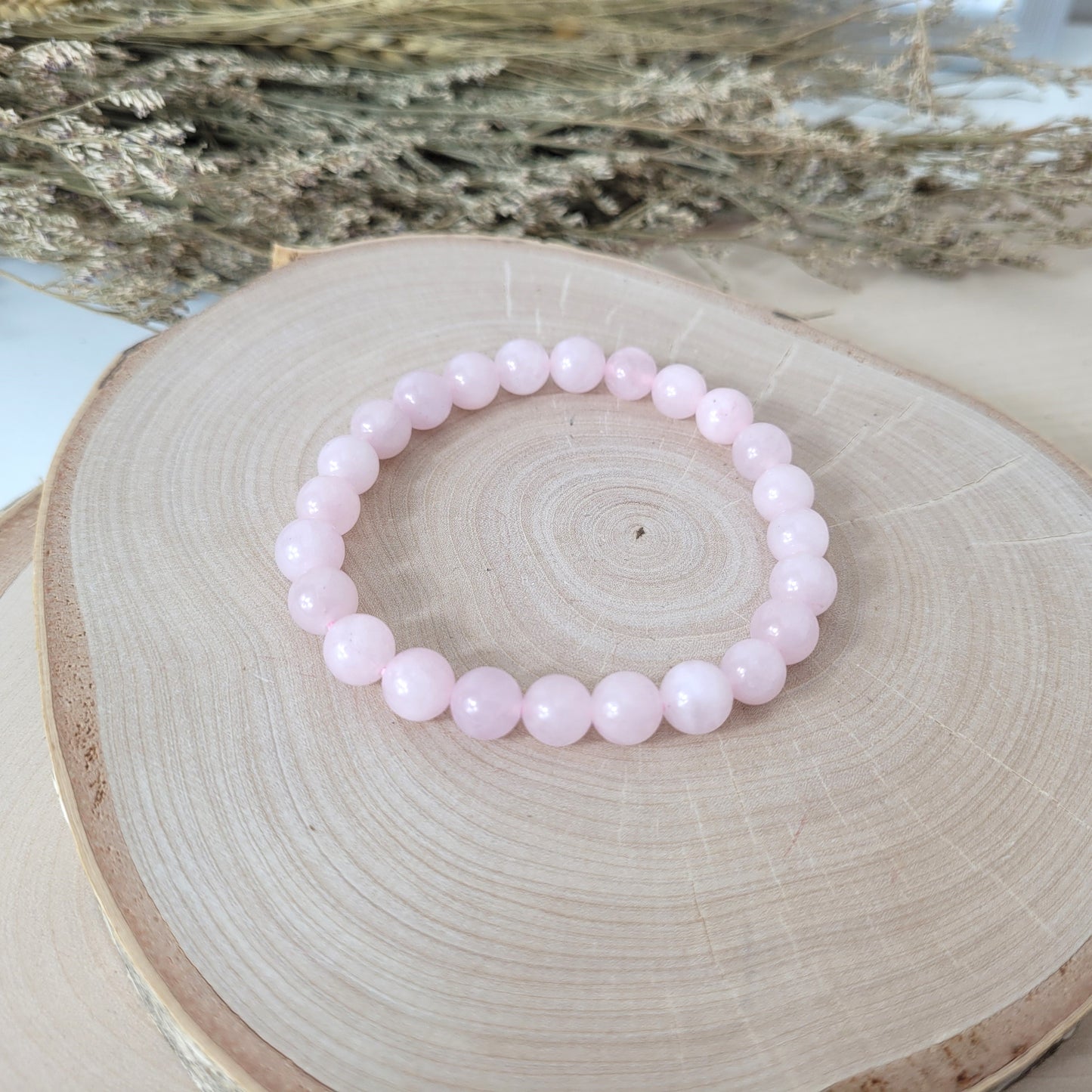 Rosenquarz Armband Kugeln 8mm