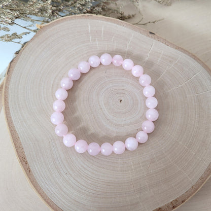 Rosenquarz Armband Kugeln 8mm