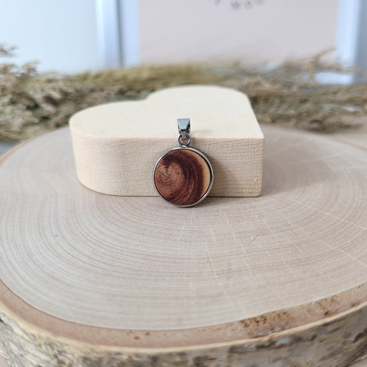 Zirbenholz Kettenanhänger Edelstahl Stainless Steel 1,7cm