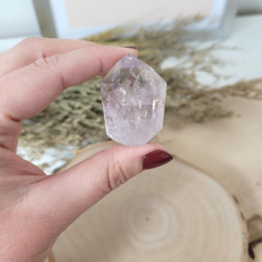 Amethyst mit Rauchquarz Spitze 3,8 x 2,5cm, 37g