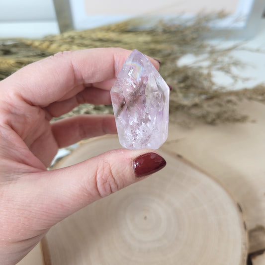 Amethyst mit Rauchquarz Spitze 4,2 x 2,1cm, 31g