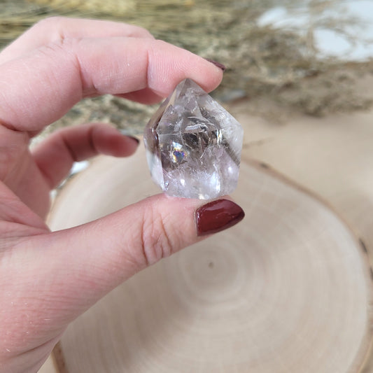 Amethyst mit Rauchquarz Spitze 3 x 2,6cm, 31g