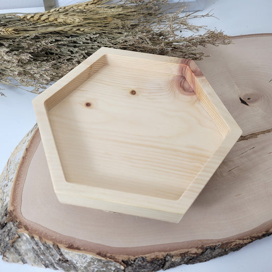 Zirbenholz Schale Hexagon 18 x 16cm
