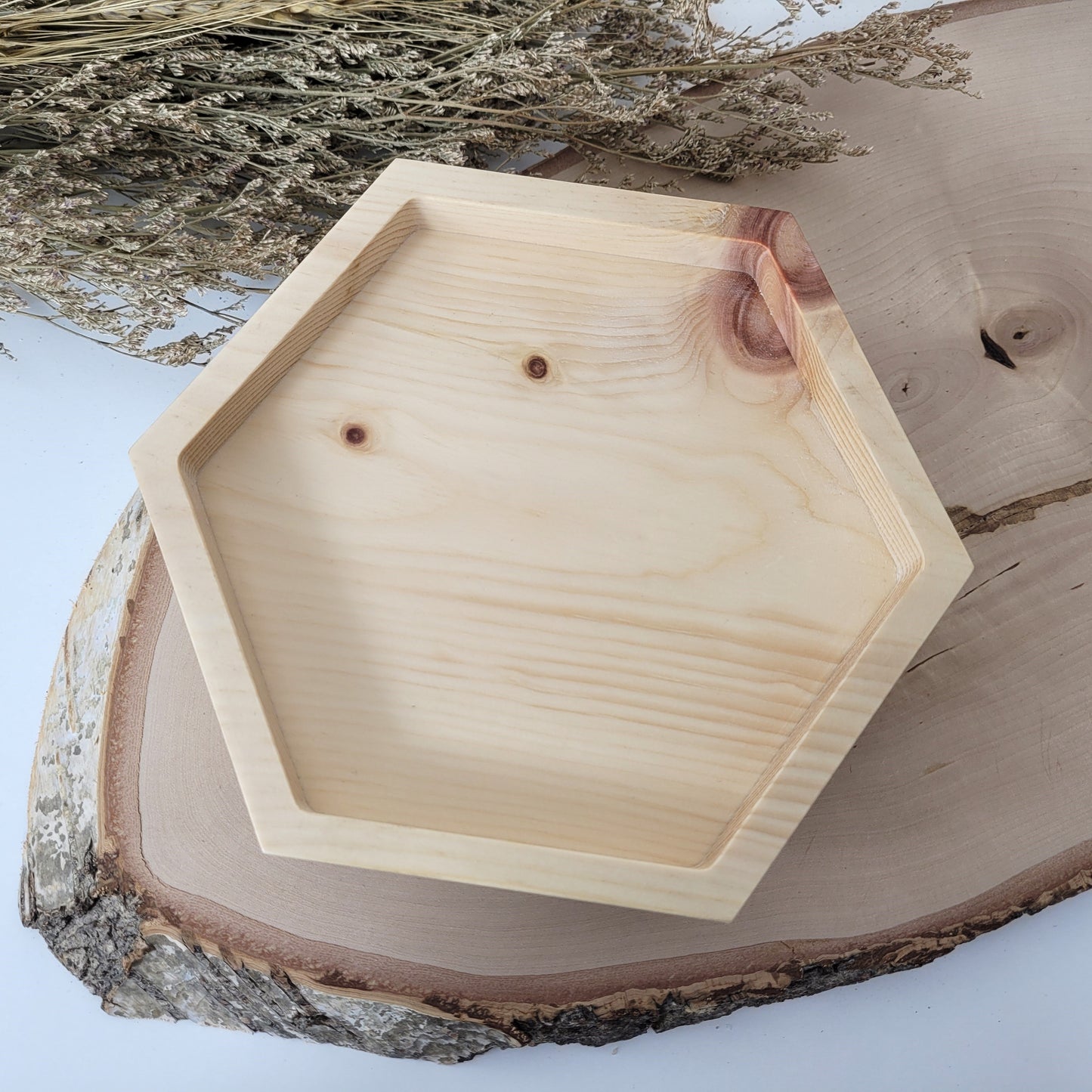 Zirbenholz Schale Hexagon 18 x 16cm