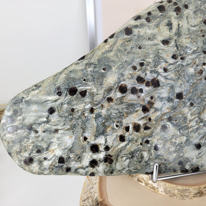 XL Granatschiefer Platte 39 x 20cm, 3612g, inklusive Metallständer zum Aufstellen