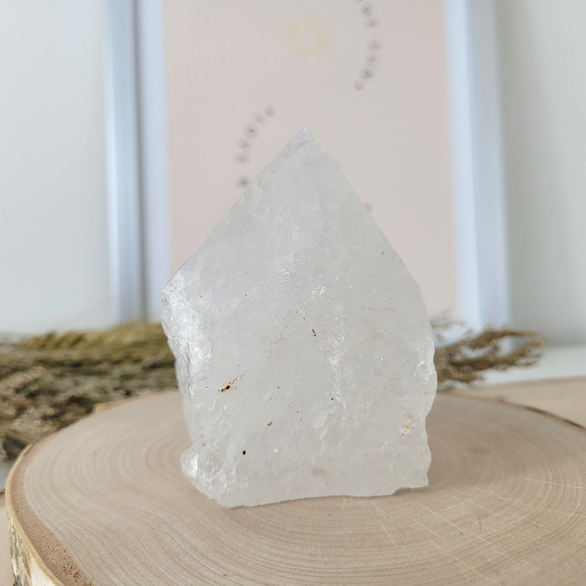 Bergkristall Naturspitze Rohkristall mit polierter Spitze 8,1 x 6,7cm, 291g