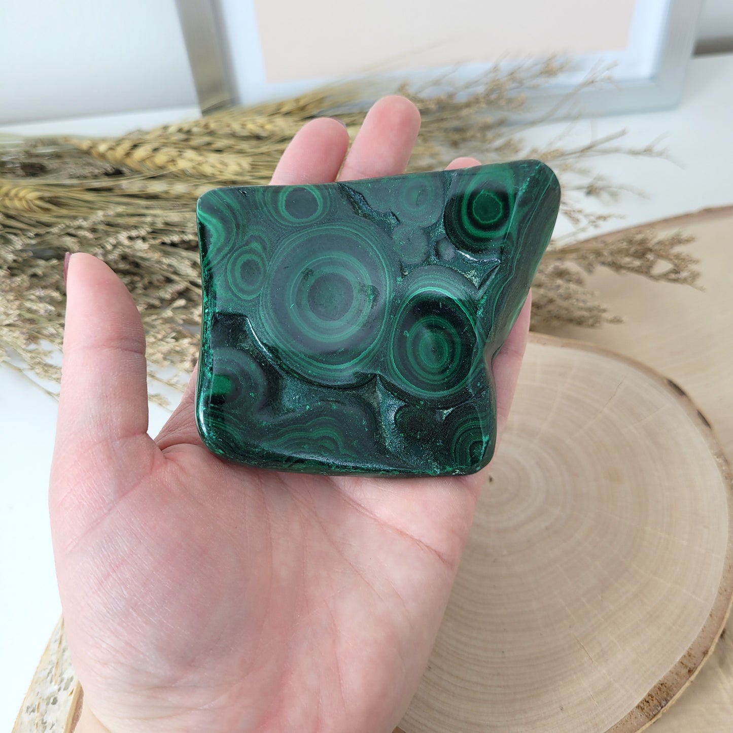 Malachit Freiform 7,5 x 7,1cm, 346g A-Qualität Kongo