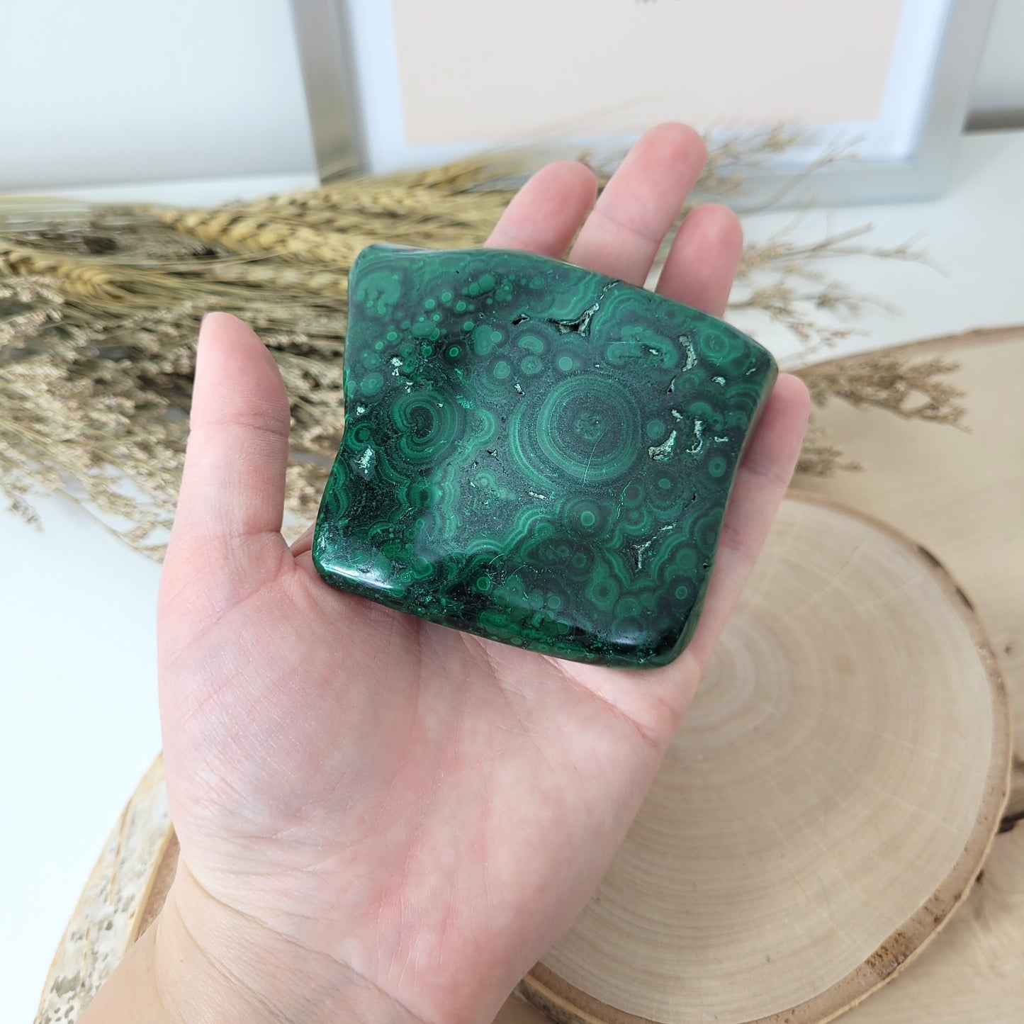 Malachit Freiform 7,5 x 7,1cm, 346g A-Qualität Kongo