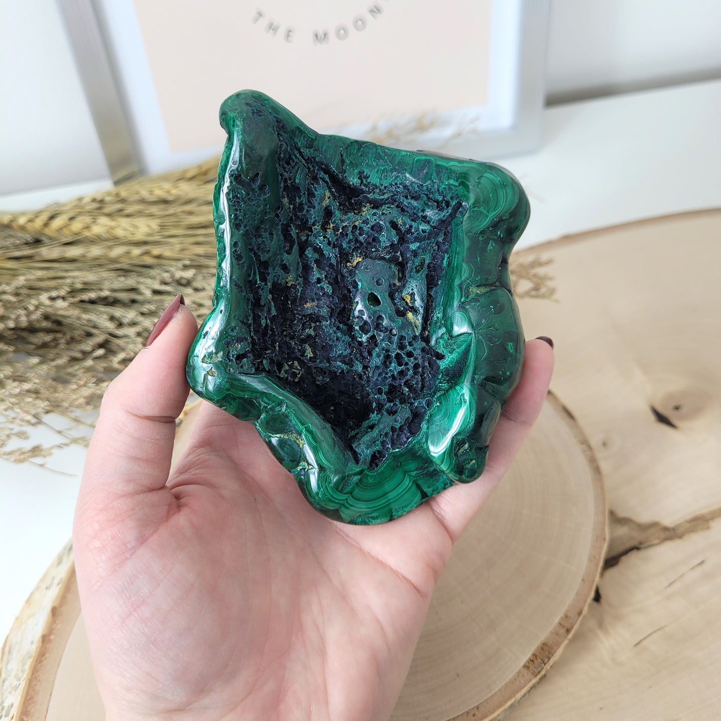 Malachit Freiform 9,7 x 7,4cm, 525g A-Qualität Kongo
