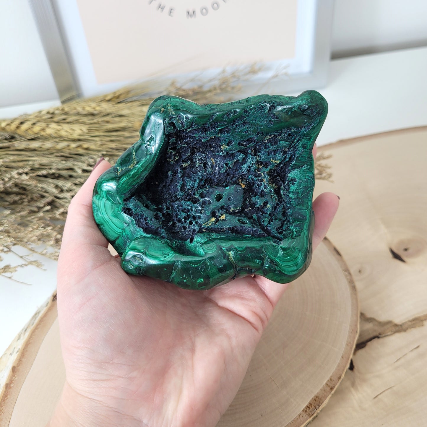 Malachit Freiform 9,7 x 7,4cm, 525g A-Qualität Kongo