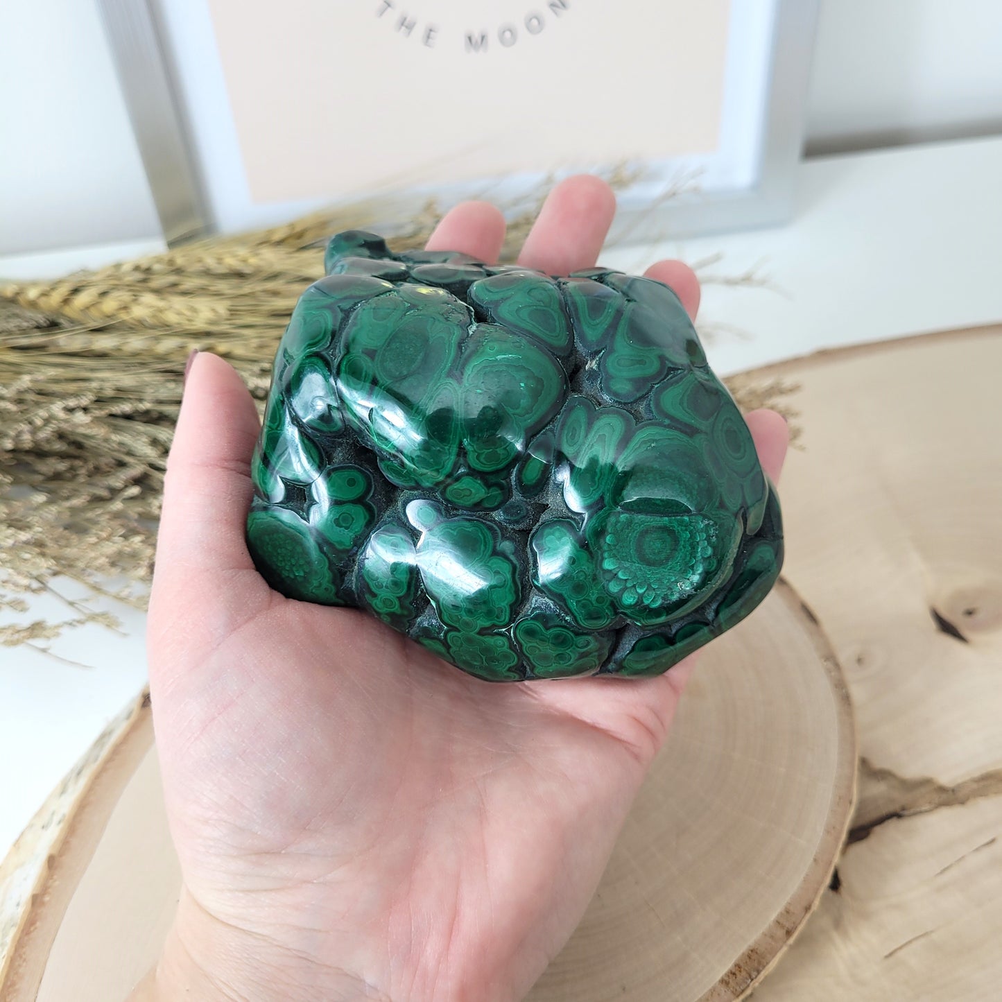 Malachit Freiform 9,7 x 7,4cm, 525g A-Qualität Kongo