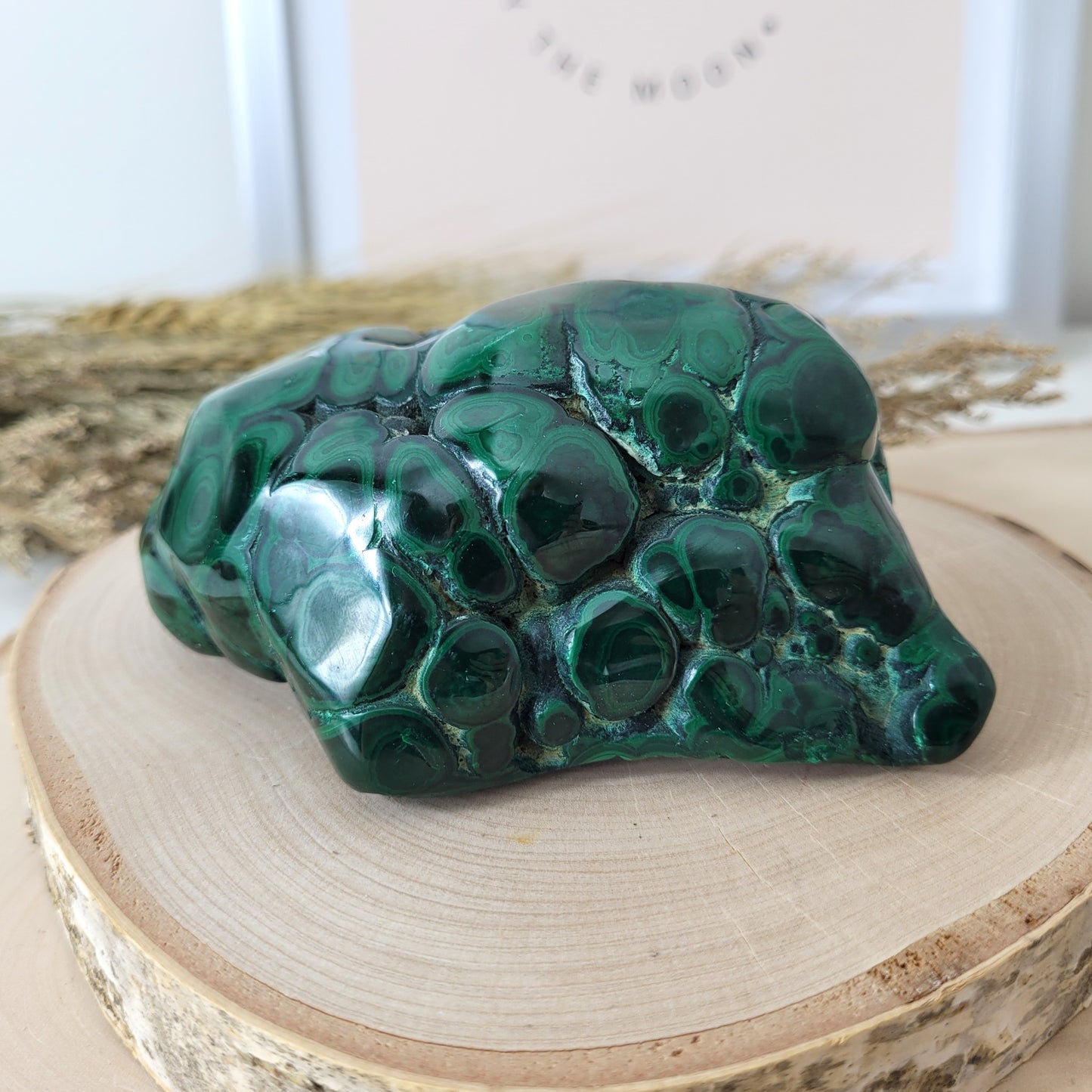 Malachit Freiform 9,7 x 7,4cm, 525g A-Qualität Kongo