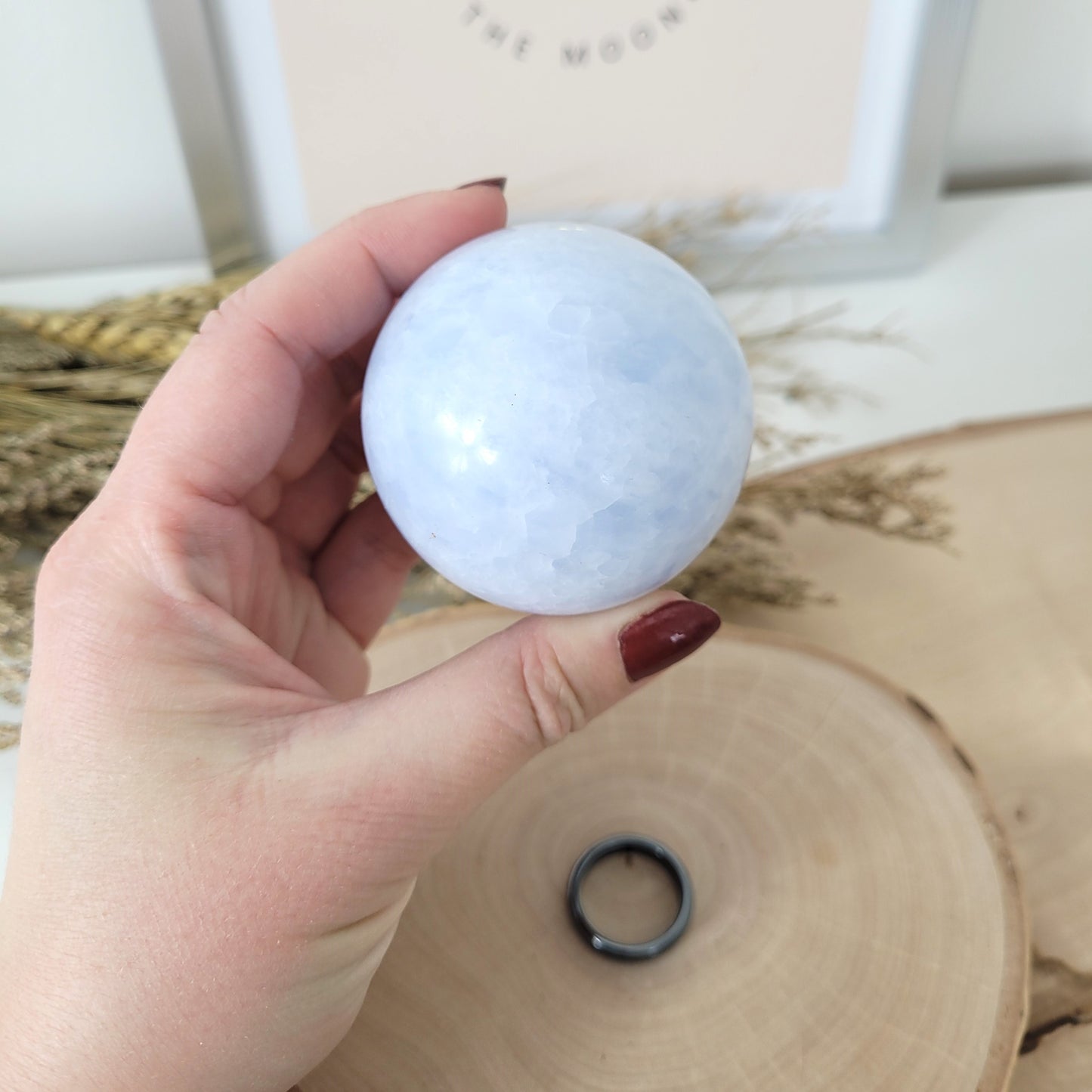 Blauer Calcit Kugel 5,5cm Durchmesser, 249g