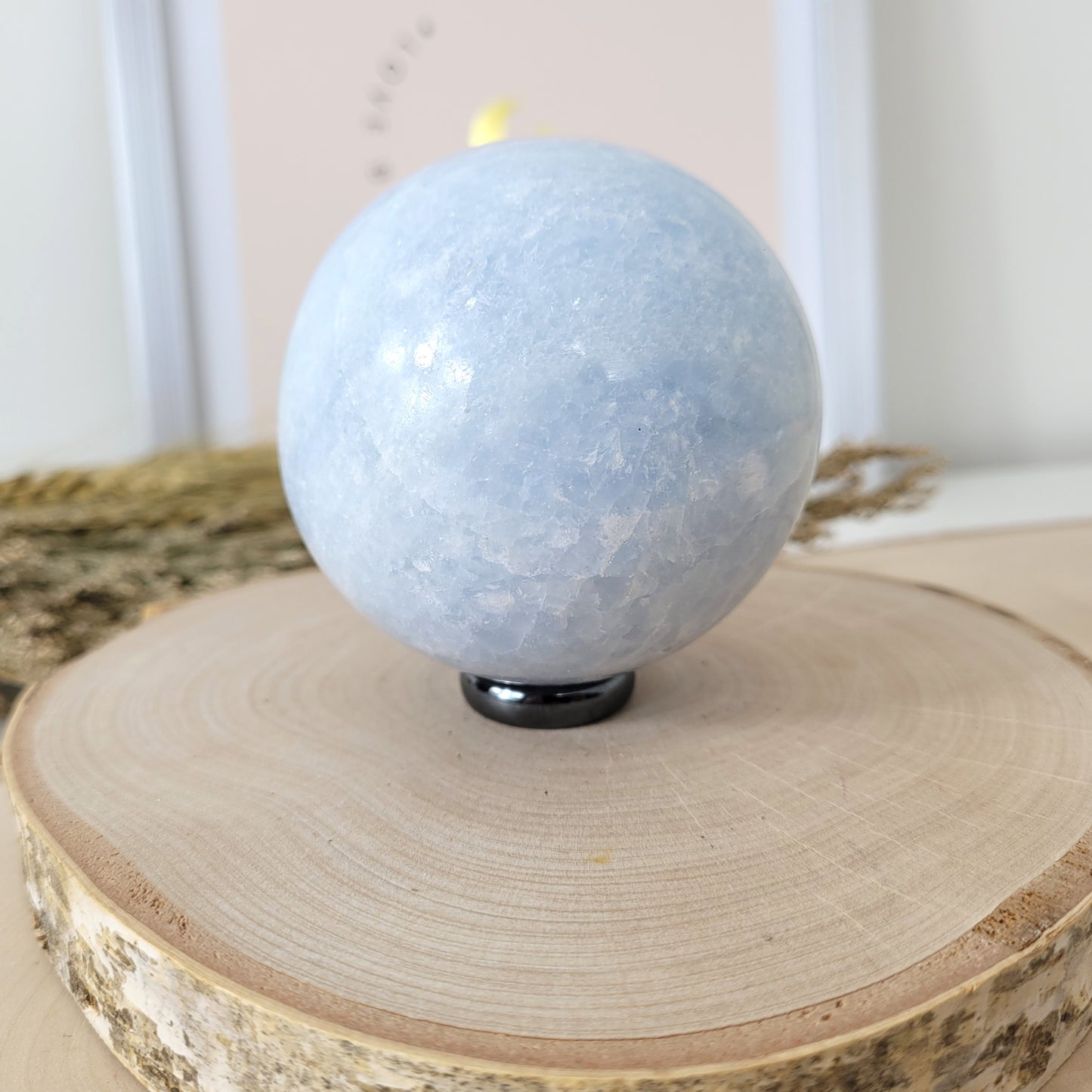 Blauer Calcit Kugel 6,9cm Durchmesser, 482g