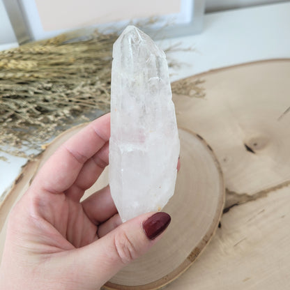 Lemurien Bergkristall Naturspitze Rohkristall 10 x 3,7cm