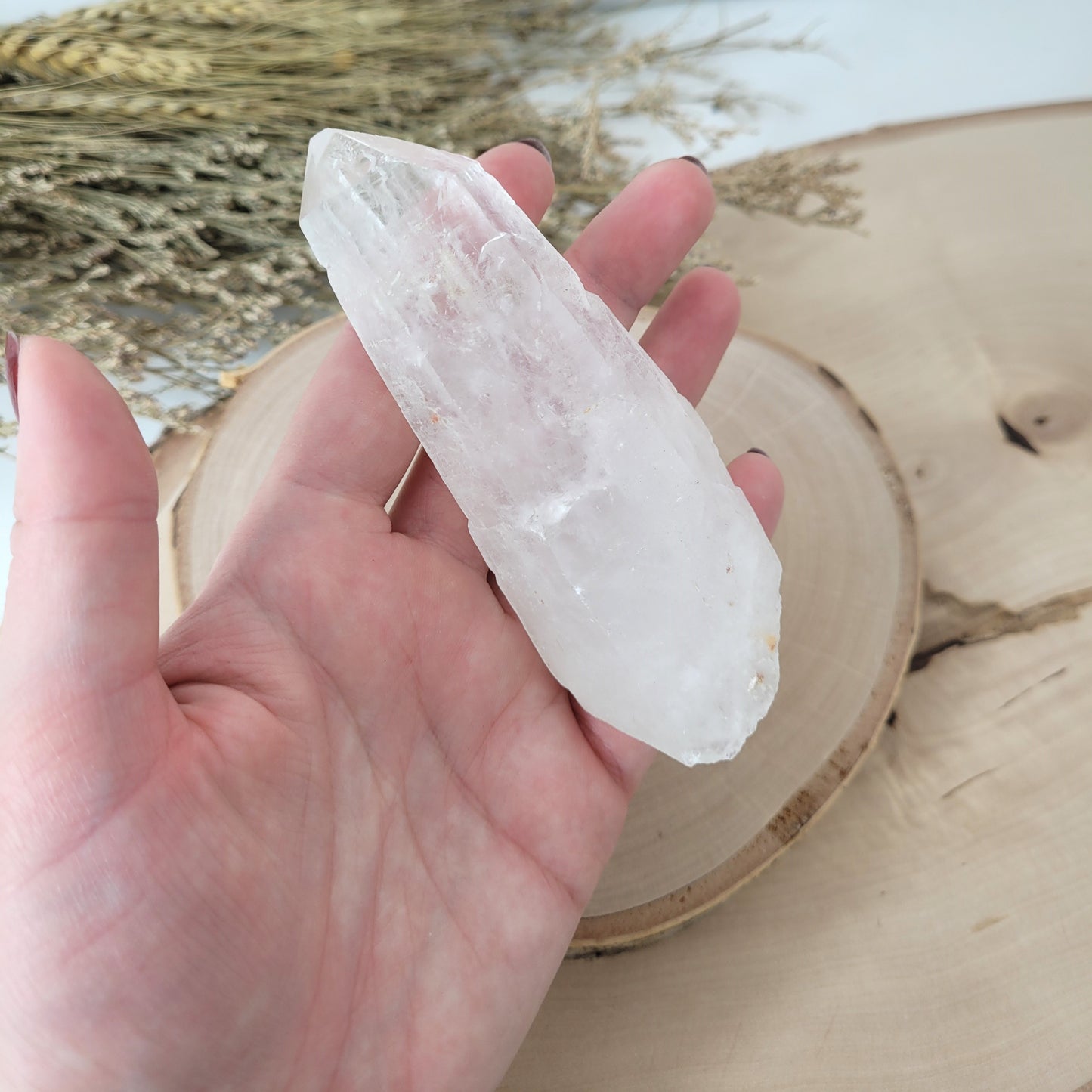 Lemurien Bergkristall Naturspitze Rohkristall 10 x 3,7cm