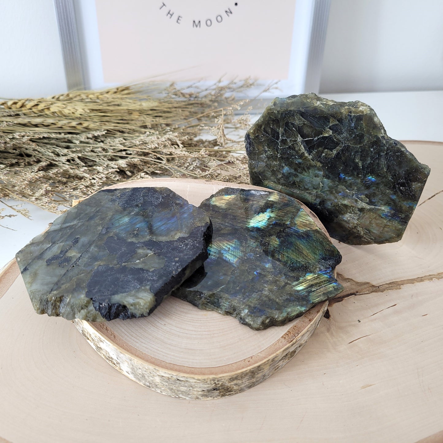 Angebot des Tages 25.02.2026 Set bestehend aus: 3 Stück Labradorit Scheiben