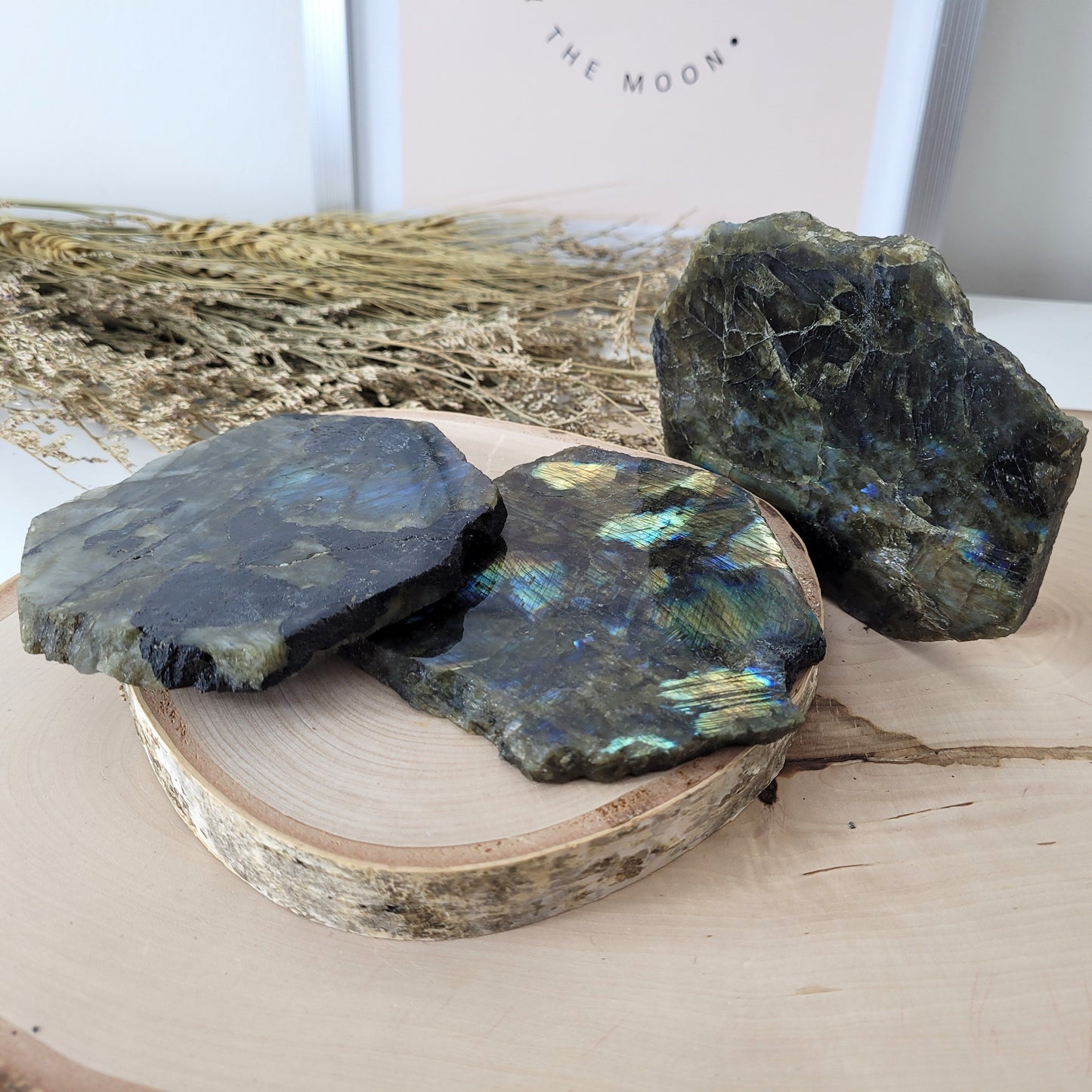 Angebot des Tages 25.02.2026 Set bestehend aus: 3 Stück Labradorit Scheiben