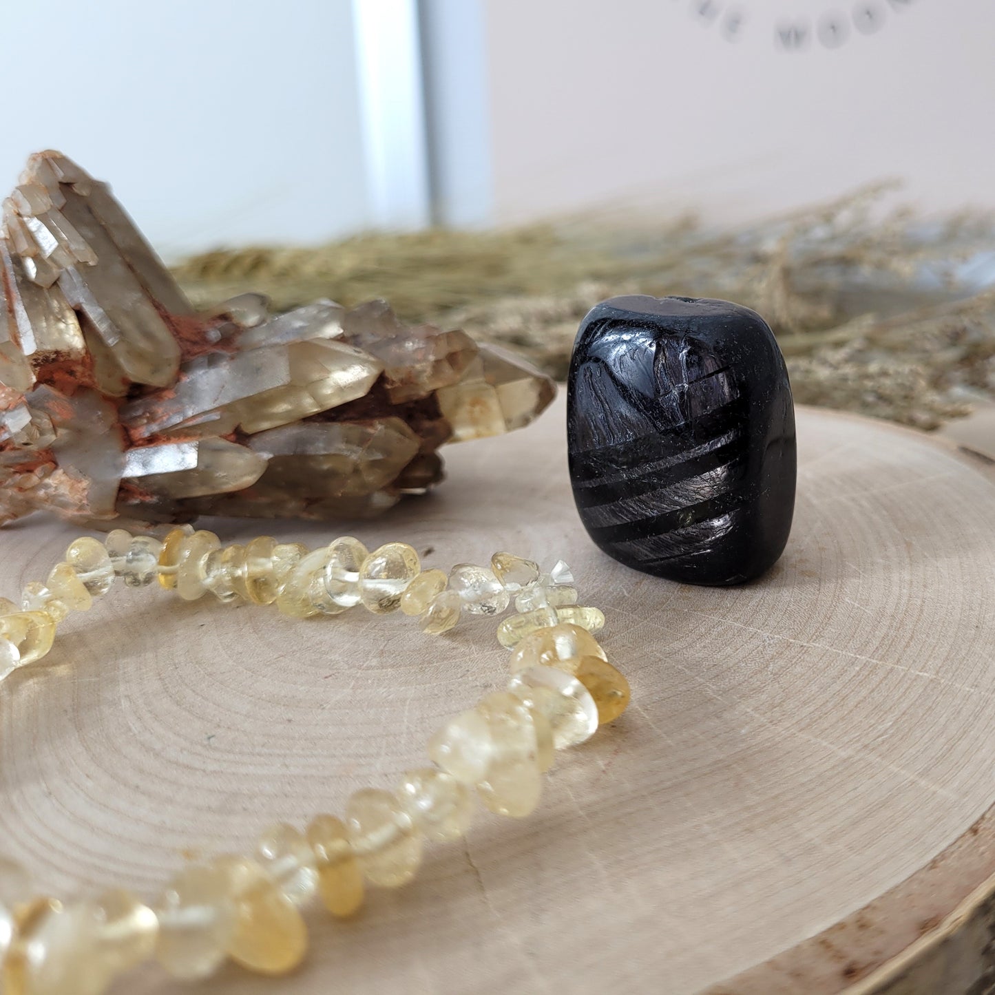 Set "Inneres Feuer" Kundalini Citrin, Citrin Armband, Hypersthen Trommelstein, mit kraftvoller Set Beschreibung