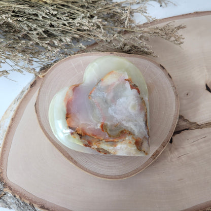 Aragonit mit Calcit Herz 10,5cm