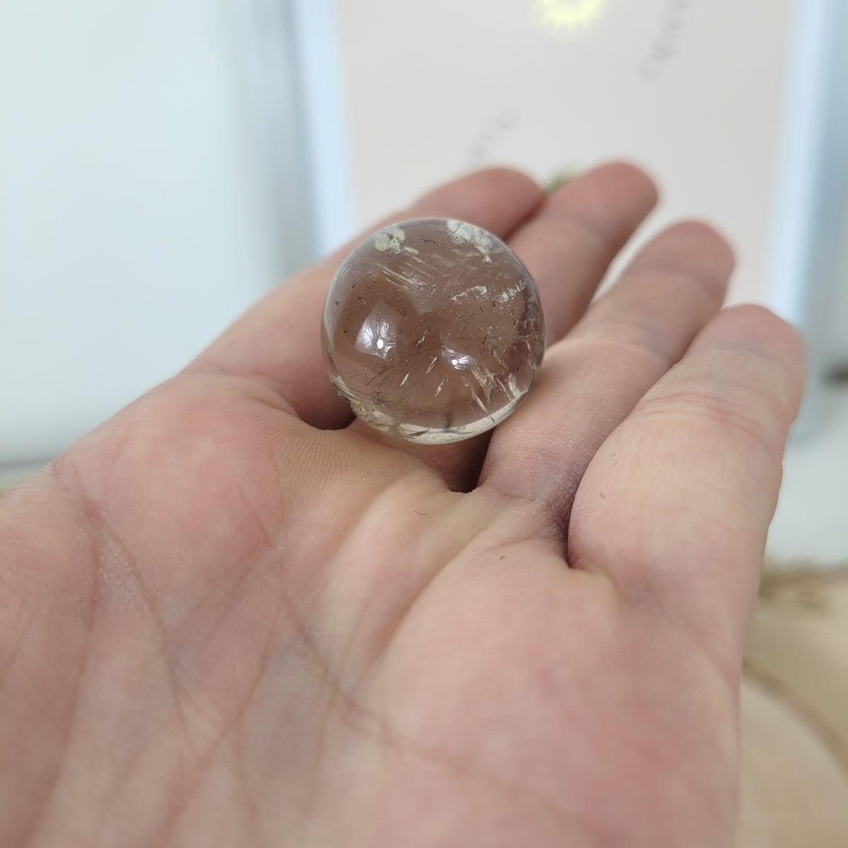 Rutilquarz Kugel klein 2,1cm (Rauchquarz)