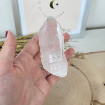 Lemurien Bergkristall Naturspitze Rohkristall 8,5 x 4,1cm