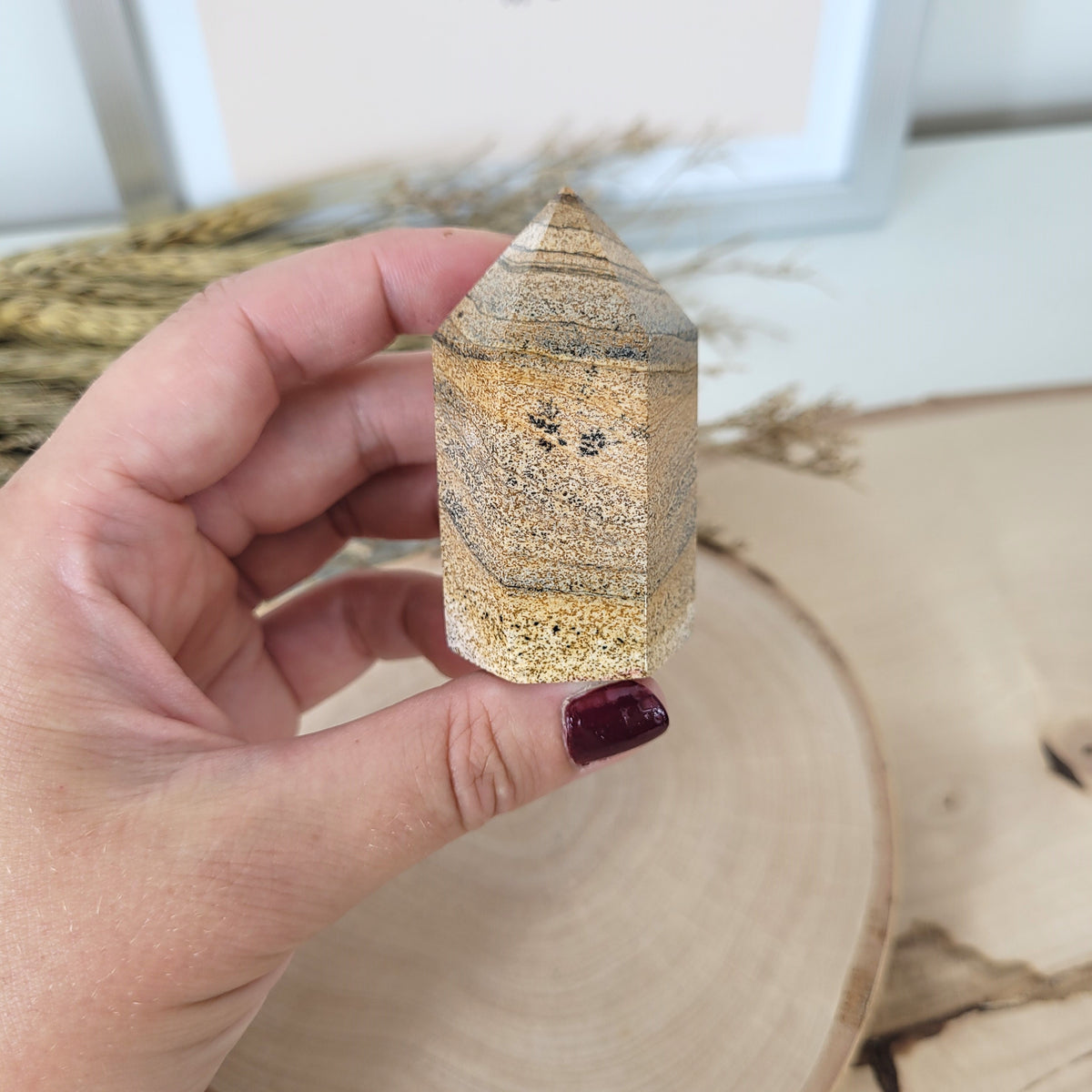 Landschaftsjaspis Turm 5,6 x 3,2cm